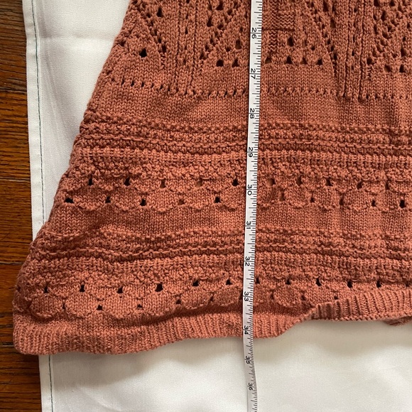 Sweet Lovely by Jen Copper Rust Crochet Short Sleeve Dress w/ Lining Size Small - Picture 12 of 14